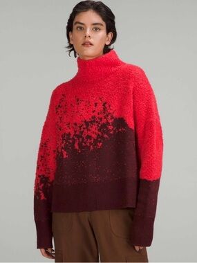 RARE Lululemon Ombre Knit Textured
Turtleneck Red Merlot (Oversized)